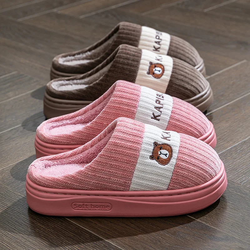 Women's winter new slippers indoor home anti slip floor soft bottom cotton slippers autumn and winter home - Image 2