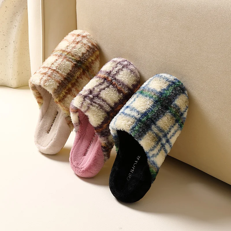Cotton slippers women's winter new indoor home cute furry warm couple slippers winter - Image 3