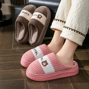 Women's winter new slippers indoor home anti slip floor soft bottom cotton slippers autumn and winter home