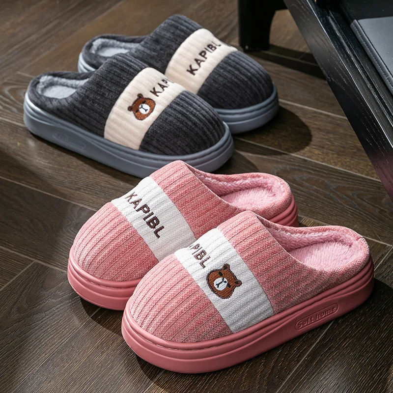 Women's winter new slippers indoor home anti slip floor soft bottom cotton slippers autumn and winter home - Image 5