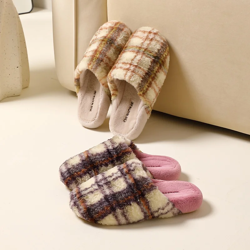 Cotton slippers women's winter new indoor home cute furry warm couple slippers winter - Image 4
