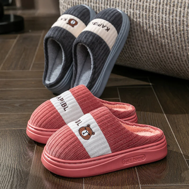 Women's winter new slippers indoor home anti slip floor soft bottom cotton slippers autumn and winter home - Image 6