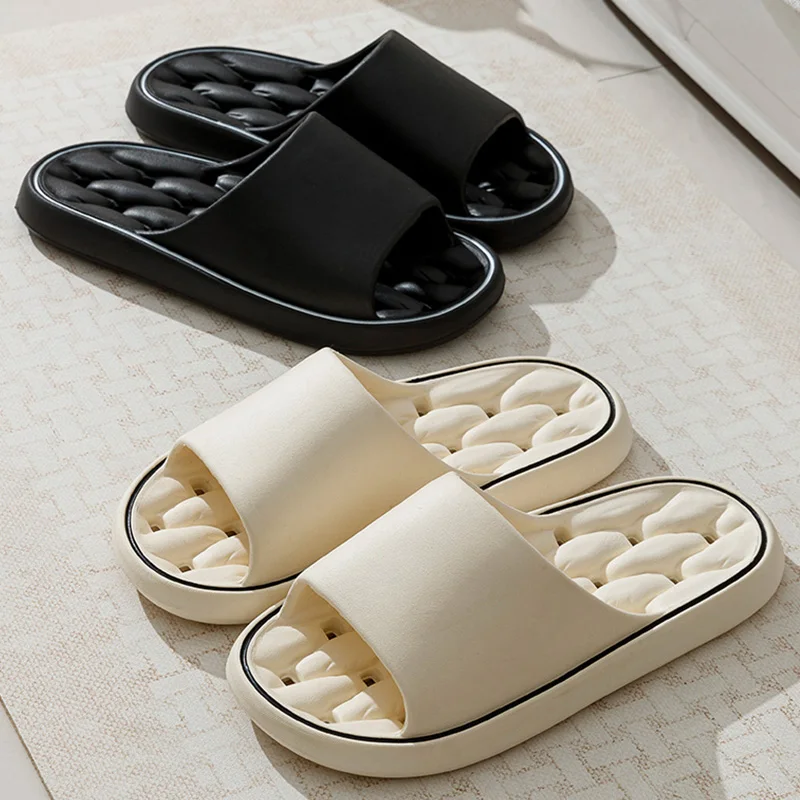 Leaky slippers for men new summer indoor home bathroom bath non-slip slippers for women couple hollow - Image 4