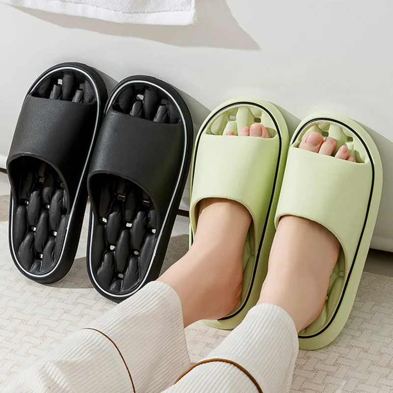 Leaky slippers for men new summer indoor home bathroom bath non-slip slippers for women couple hollow - Image 5